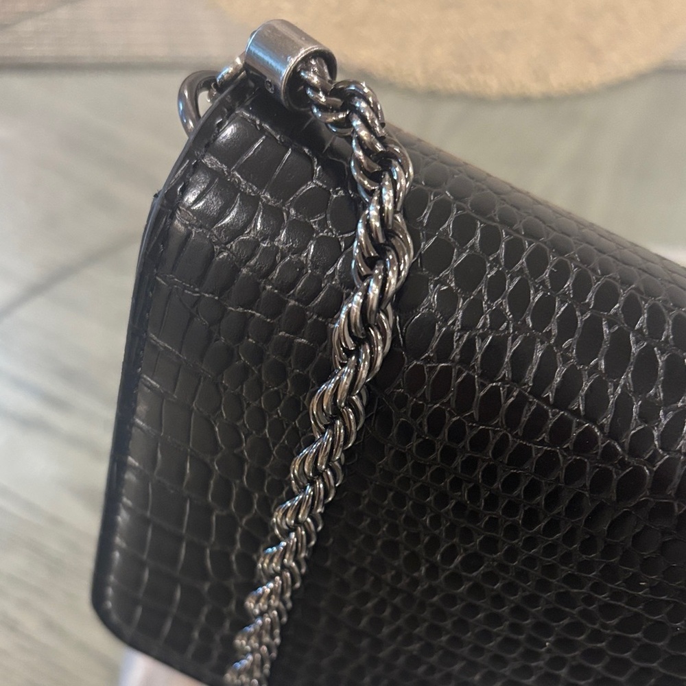 BCBG Black Croc-Embossed Chain shoulder bag - Picture 2 of 6